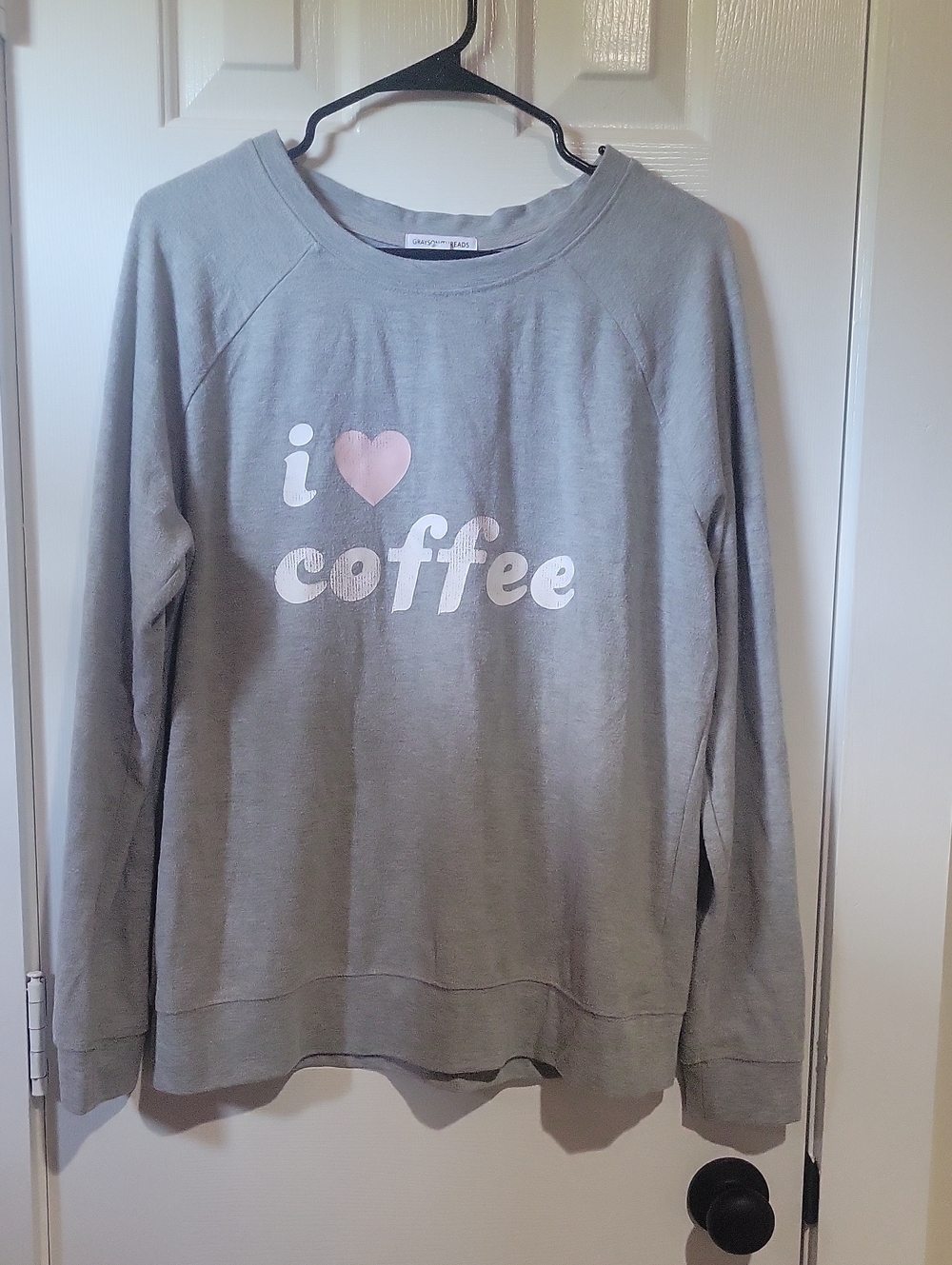 Grayson Threads Gray "I 🩷 Coffee" Scoop-neck Sweatshirt